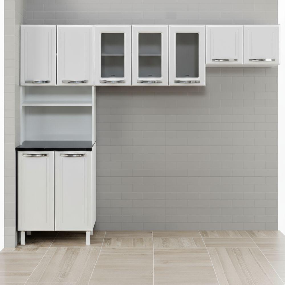 Cozinha Compacta Em Aço 9 Portas Esmeralda Branco Telasul - 1