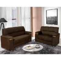 Conjunto De Sofá 3x2 Lugares Styllus Café Bello Estofados Inca Marrom - 1
