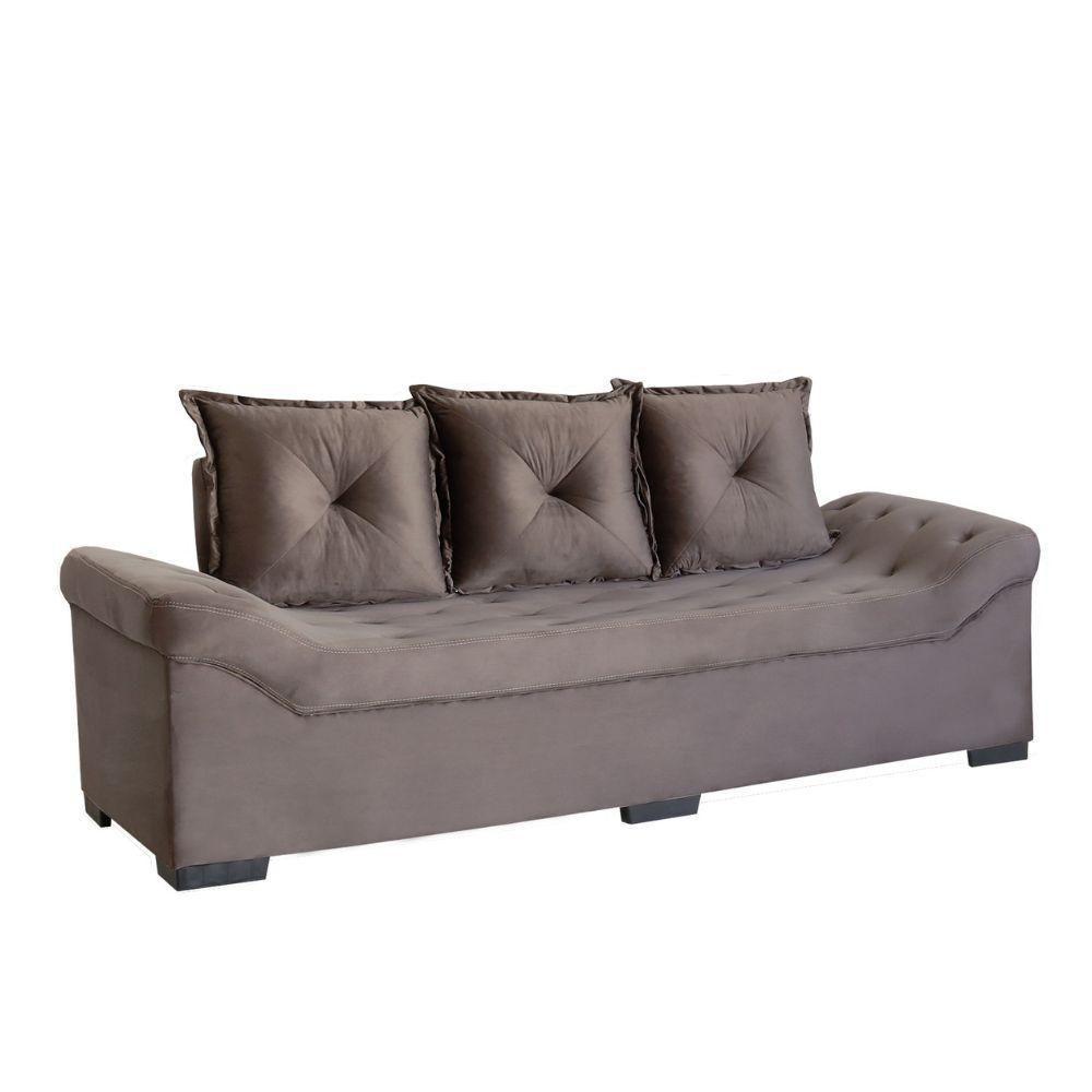 Conjunto De Sofá 3x2 Lugares Cinza Italia Design Estofados - 3