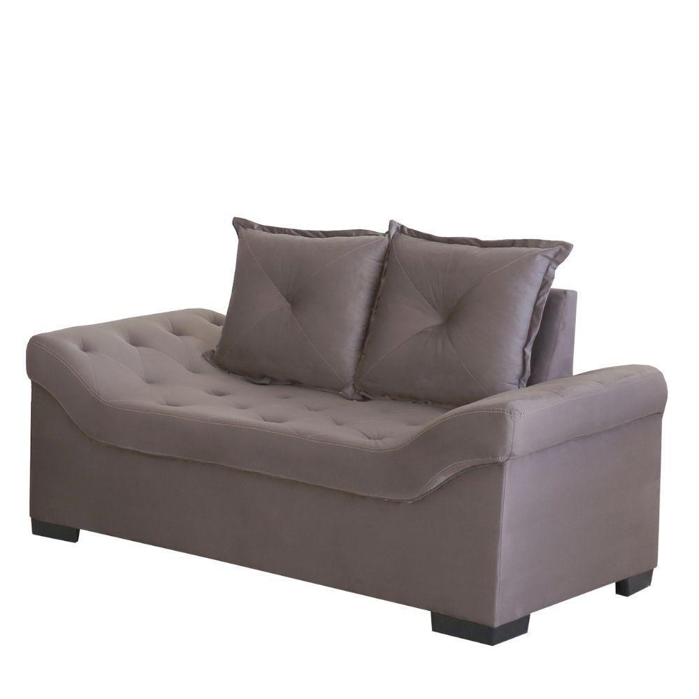 Conjunto De Sofá 3x2 Lugares Cinza Italia Design Estofados - 4