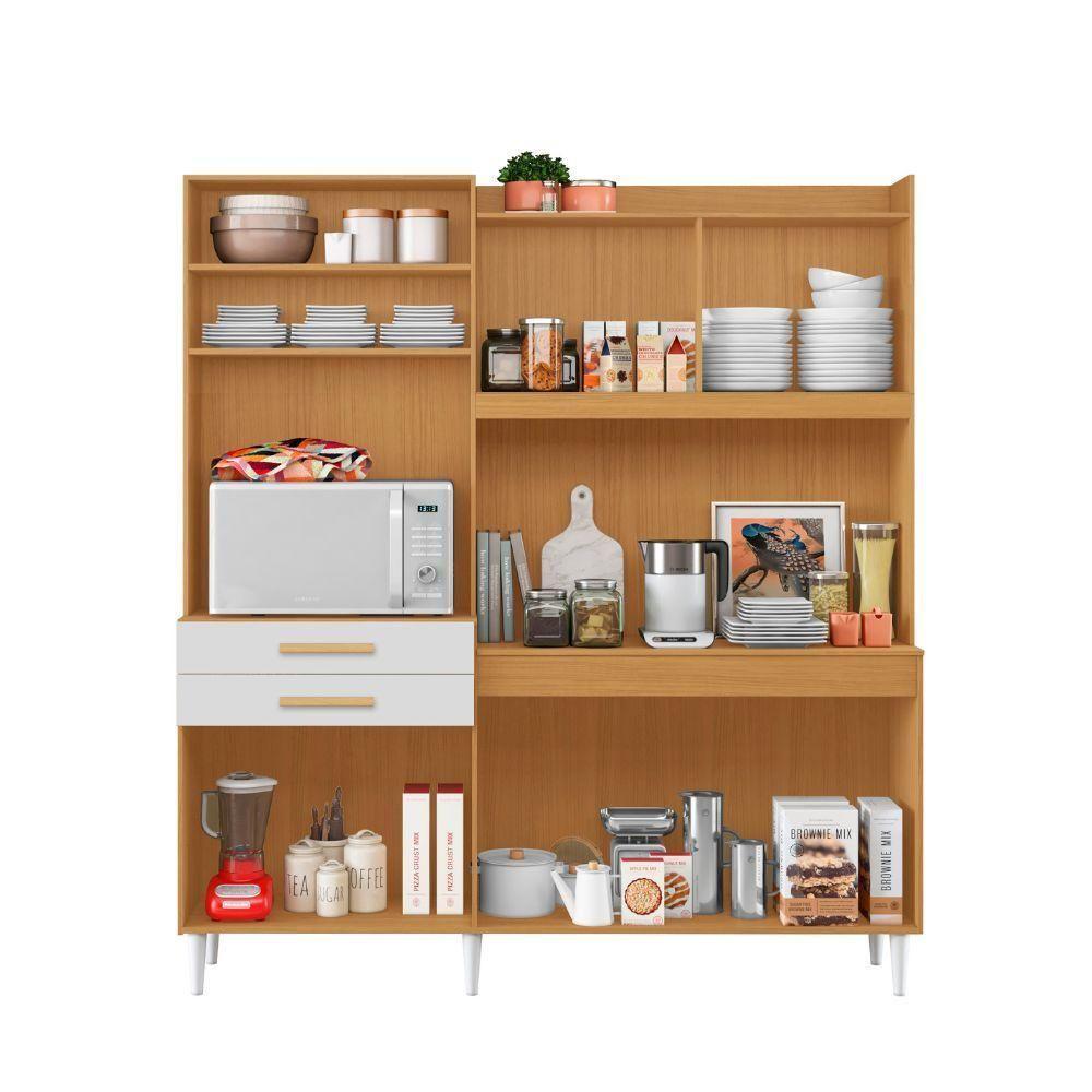 Armário De Cozinha 6 Portas 2 Gavetas Selena Cinamomo-branco Aramóveis - 2