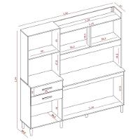 Armário De Cozinha 6 Portas 2 Gavetas Selena Cinamomo-branco Aramóveis - 3