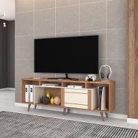 Rack Para Tv Até 75" 1 Porta De Correr Nature-off White Roma Atualle - 1