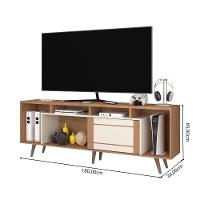 Rack Para Tv Até 75" 1 Porta De Correr Nature-off White Roma Atualle - 4