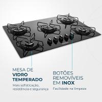 Cooktop 5 Bocas Mondial Automático CTG-02 Preto