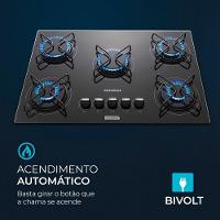 Cooktop 5 Bocas Mondial Automático CTG-02 Preto - 5