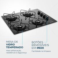 Cooktop 4 Bocas Mondial Automático CTG-01 Preto Bivolt