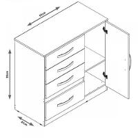 Cômoda 4 Gavetas 1 Sapateira Carvalho-avel Wood Vênus Moval Móveis Carvalho - 2