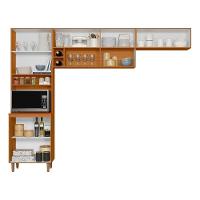 Cozinha Compacta 7 Portas Sicília Ripado Freijo-off White Poliman Móveis Freijo - 2