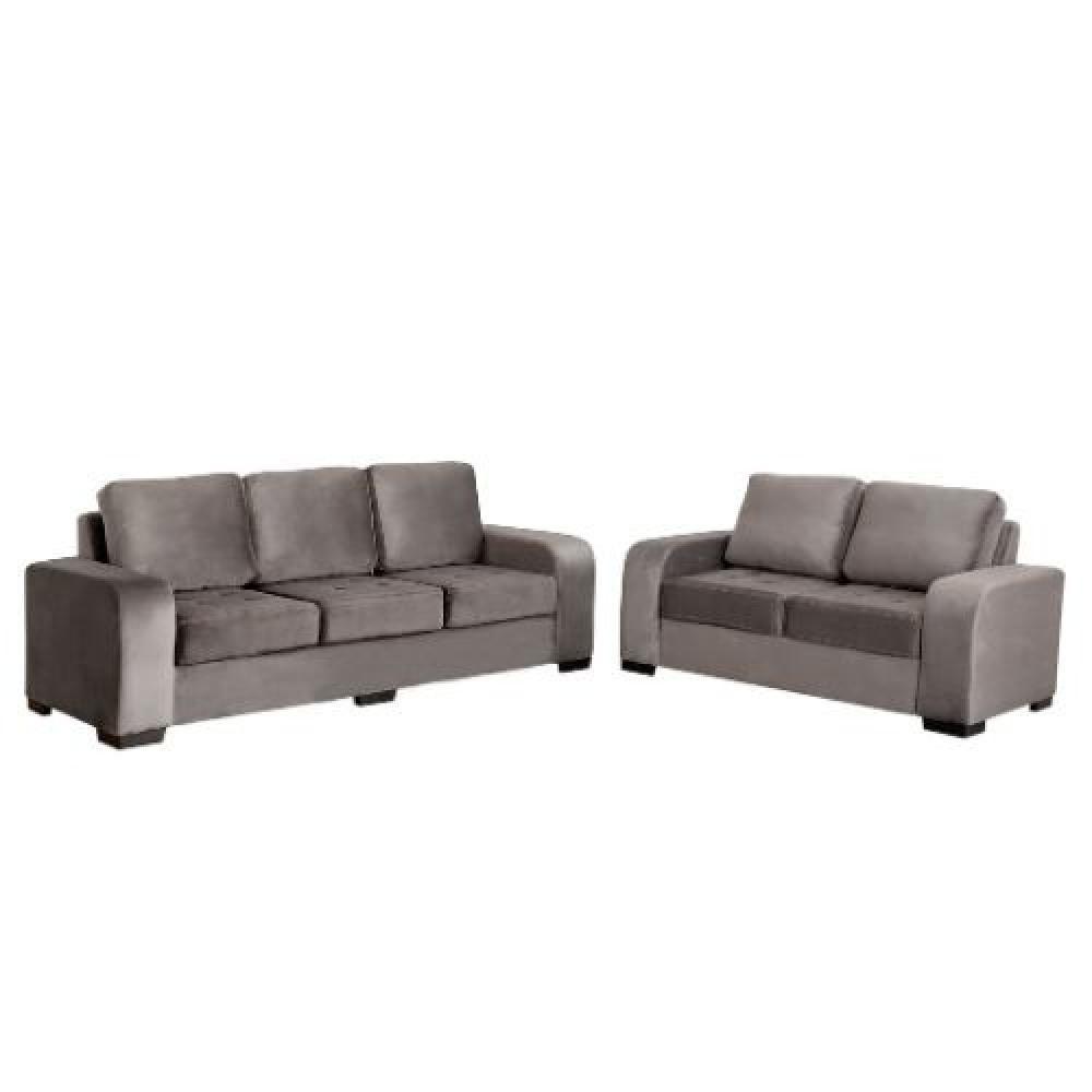 Conjunto De Sofá 3x2 Lugares Cinza Londres Design Estofados - 2