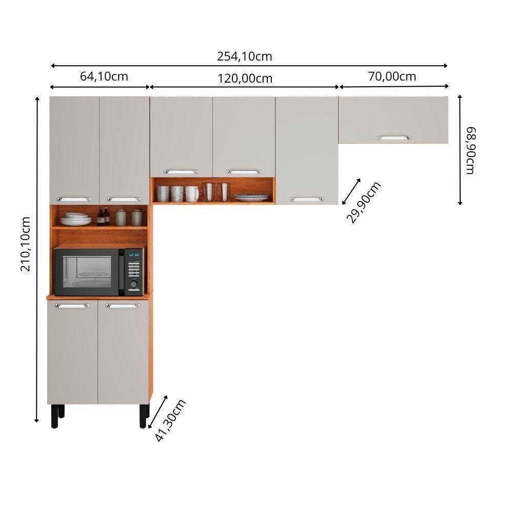 Cozinha Compacta 8 Portas Cinamomo-off White Vegas Itatiaia - 2