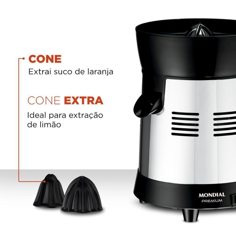 Espremedor De Frutas Mondial 1L 250W E-10 Premium Turbo Preto-inox Bivolt - 3