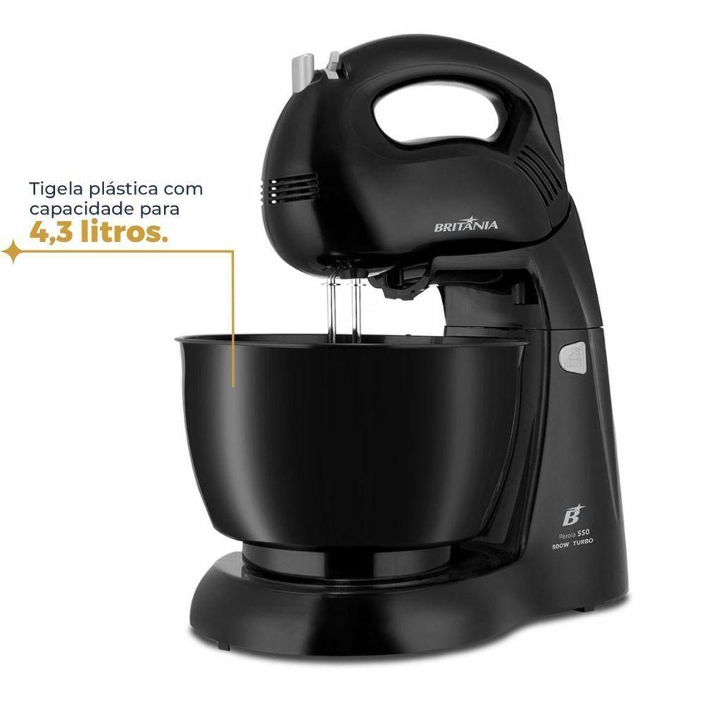 Batedeira 500W Britânia Pérola 4 Velocidades Preta 110V - 6