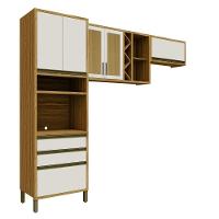 Cozinha Compacta 6 Portas 2 Gavetas Amêndoa-off White Tempranillo Móveis Ronipa - 2