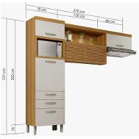 Cozinha Compacta Nesher Princesa 4 Porta 3 Gaveta Freijó-off White - 4