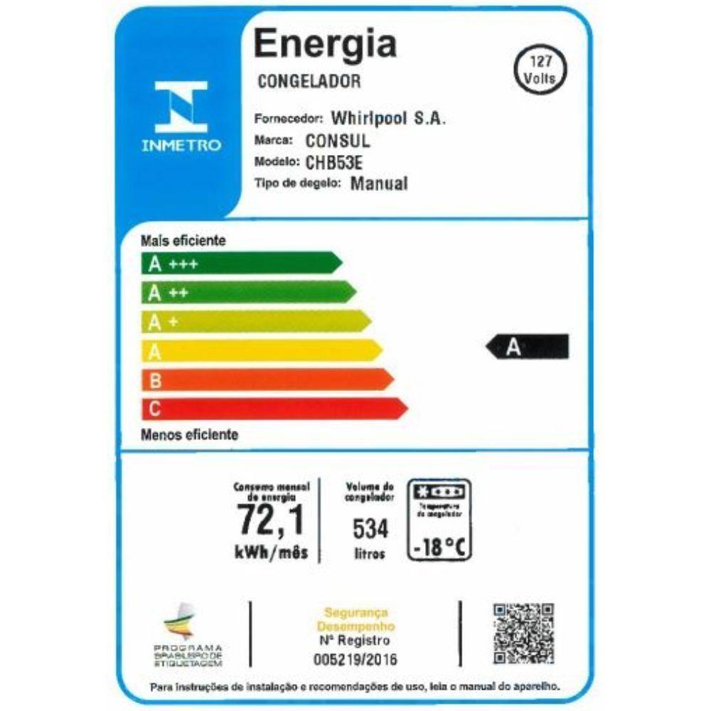 Freezer Horizontal Consul 534L 2 Porta CHB53 Branco 110V - 4