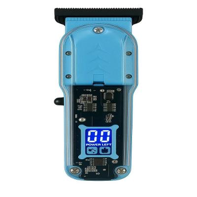 Maquina De Cortar Cabelo Transparente Visor Digital Azul