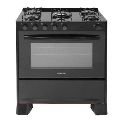 Fogão 5 Bocas Suggar Automático Cook Glass FGVCG510PT Preto Bivolt