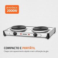 Fogão 2 Bocas Mondial Elétrico Fast Cook FE-03 Inox 220V - 2