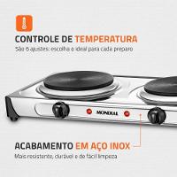 Fogão 2 Bocas Mondial Elétrico Fast Cook FE-03 Inox 220V