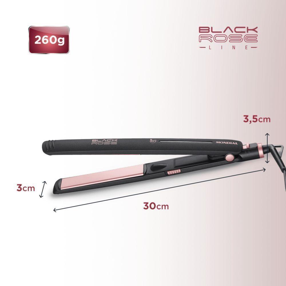 Prancha Alisadora Mondial P-27 Preto-golden Rose 220ºC Preto Bivolt - 6