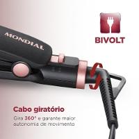Prancha Alisadora Mondial P-27 Preto-golden Rose 220ºC Preto Bivolt - 5