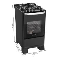 Fogão 4 Bocas Suggar Automático Mesa De Vidro Best Glass Preto Bivolt - 6