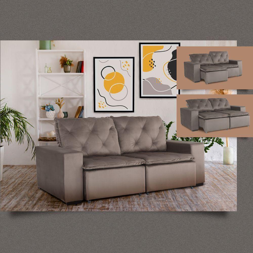 Sofá Retrátil-reclinável 2 Lugares Capuccino Cancun Marquês Estofados - 1