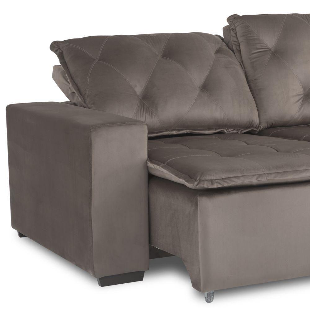 Sofá Retrátil-reclinável 2 Lugares Capuccino Cancun Marquês Estofados - 4