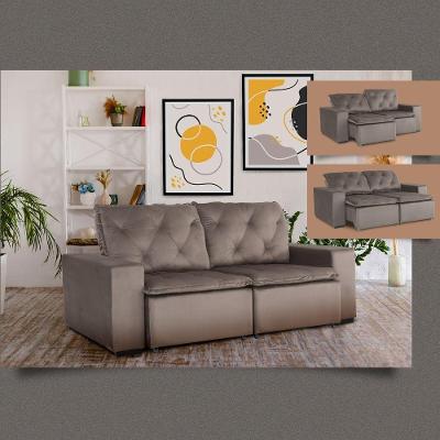 Sofá Retrátil-reclinável 2 Lugares Capuccino Cancun Marquês Estofados