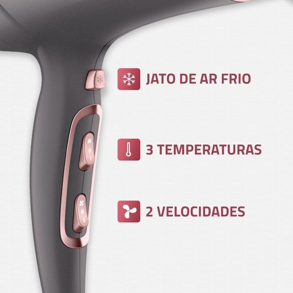Secador De Cabelos Mondial Scn-11 2000W Grafite-rose Grafite 110V - 2