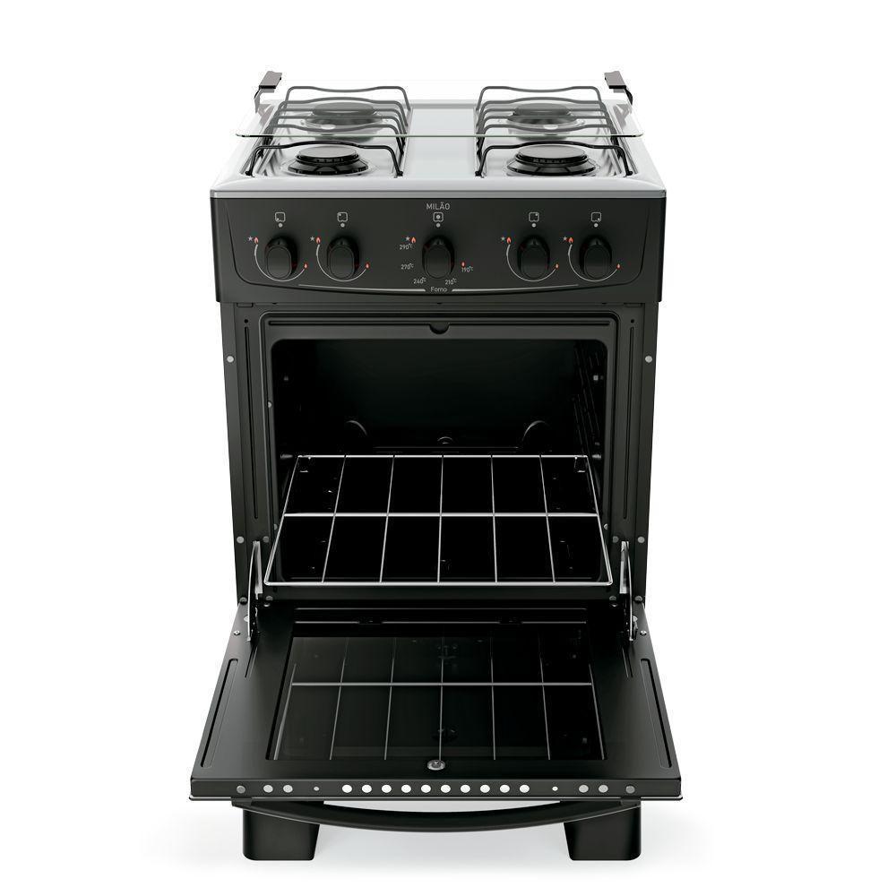 Fogão 4 Bocas Atlas Manual Milão Preto Bivolt - 2