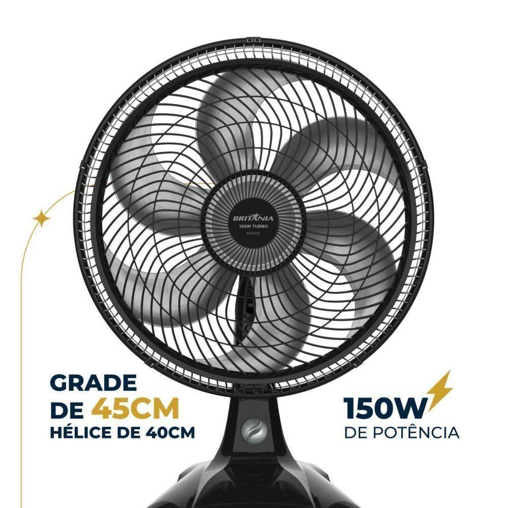 Ventilador De Mesa Britânia Maxx Force Bvt405 3 Velocidades Preto 220V - 4