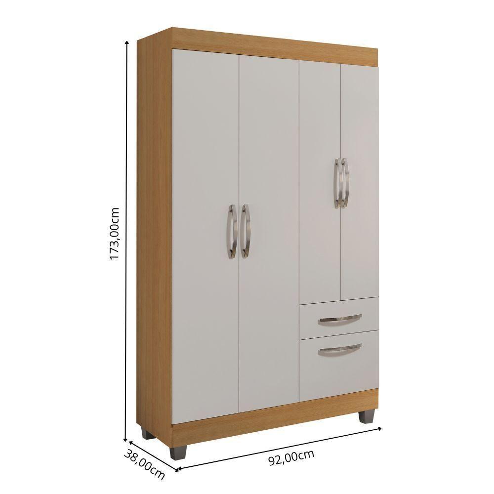 Guarda-roupa 5 Portas 1 Gaveta Peroba-off White Rp 155 Rei Móveis - 4