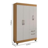 Guarda-roupa 5 Portas 1 Gaveta Peroba-off White Rp 155 Rei Móveis - 4