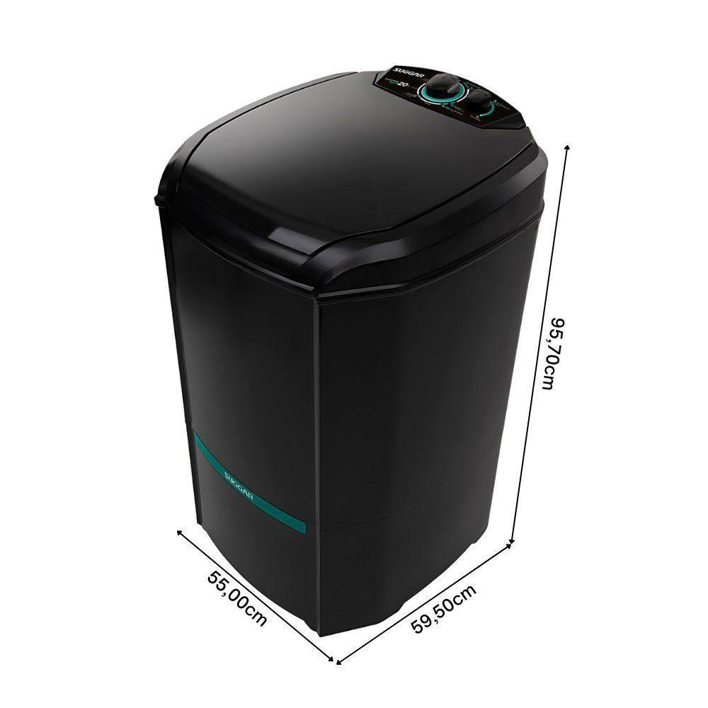 Tanquinho-lavadora Semiautomática Suggar 20kg Lavamax Eco LE20PT Sistema De Drenagem Preto 220V - 4