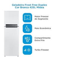 Geladeira Midea Frost Free Duplex 425L RT572EVD Branca 110V - 3