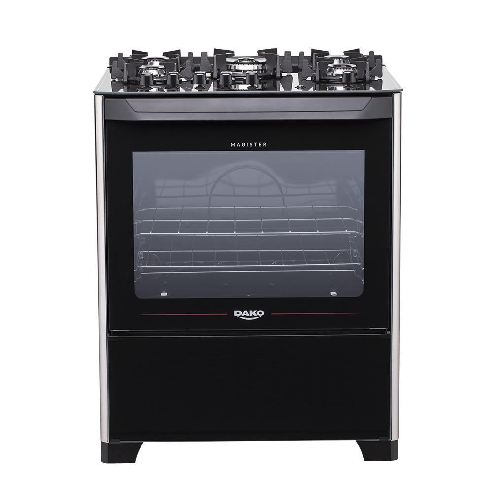 Fogão 5 Bocas Dako Automático Magister Glass Preto Bivolt - 1