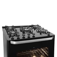 Fogão 5 Bocas Suggar Automático Mesa De Vidro Best Glass Preto Bivolt