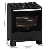 Fogão 5 Bocas Suggar Automático Mesa De Vidro Best Glass Preto Bivolt - 6