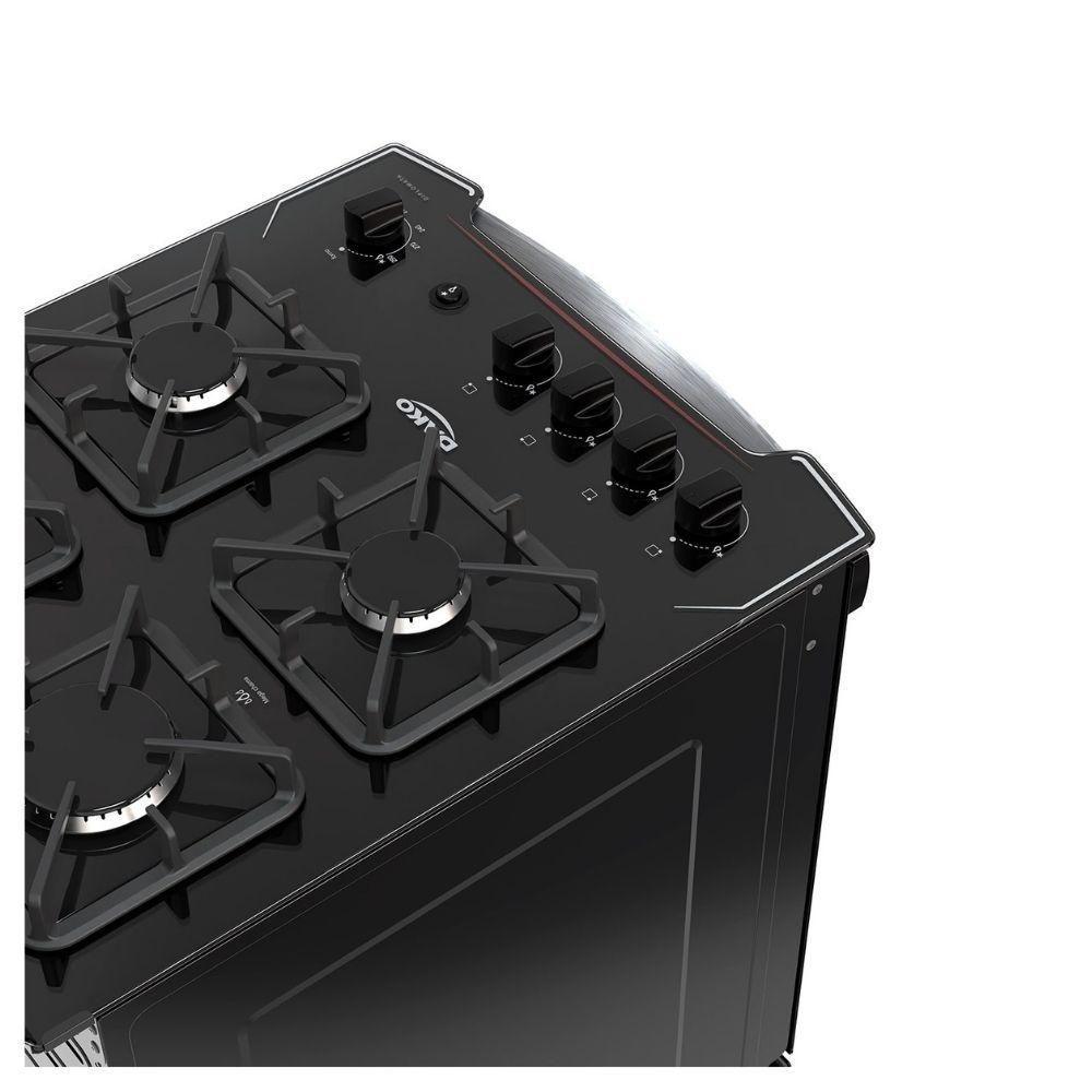 Fogão 4 Bocas Dako Diplomata Mesa De Vidro Automático Preto Bivolt - 4