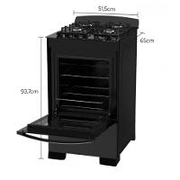 Fogão 4 Bocas Dako Diplomata Mesa De Vidro Automático Preto Bivolt - 2