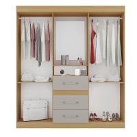 Guarda-roupa Casal 4 Portas 3 Gavetas Com Espelho Peroba-off White Capelinha Rei Móveis - 3