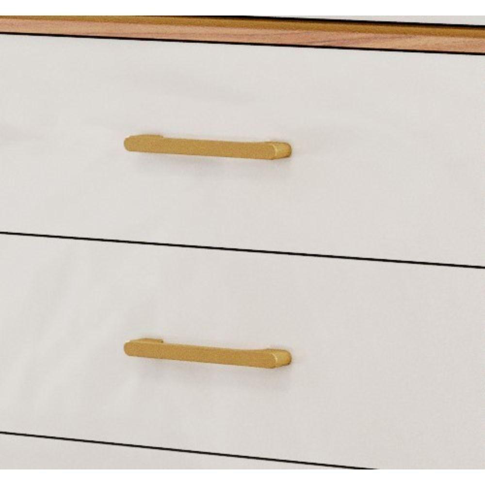 Guarda-roupa Casal 3 Portas 8 Gavetas Com Espelho Cinamomo-off Luiza Panan Móveis - 5