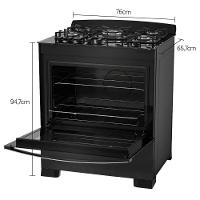 Fogão 5 Bocas Dako Automático Mesa De Vidro Diplomata Preto Bivolt - 5