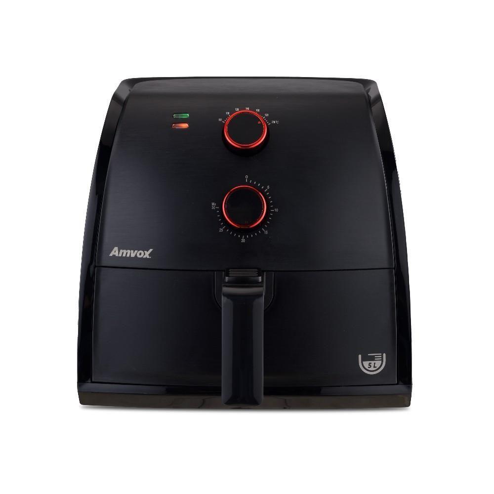 Fritadeira Elétrica Sem Óleo-Air Fryer Amvox ARF1205 5L Com Timer Preto 110V - 1