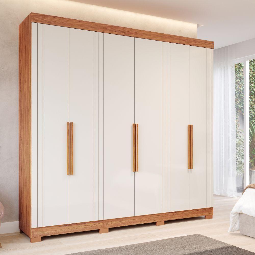 Guarda-roupa Casal 6 Portas 6 Gavetas Cinamomo-off White Cecilia Panan Móveis - 1