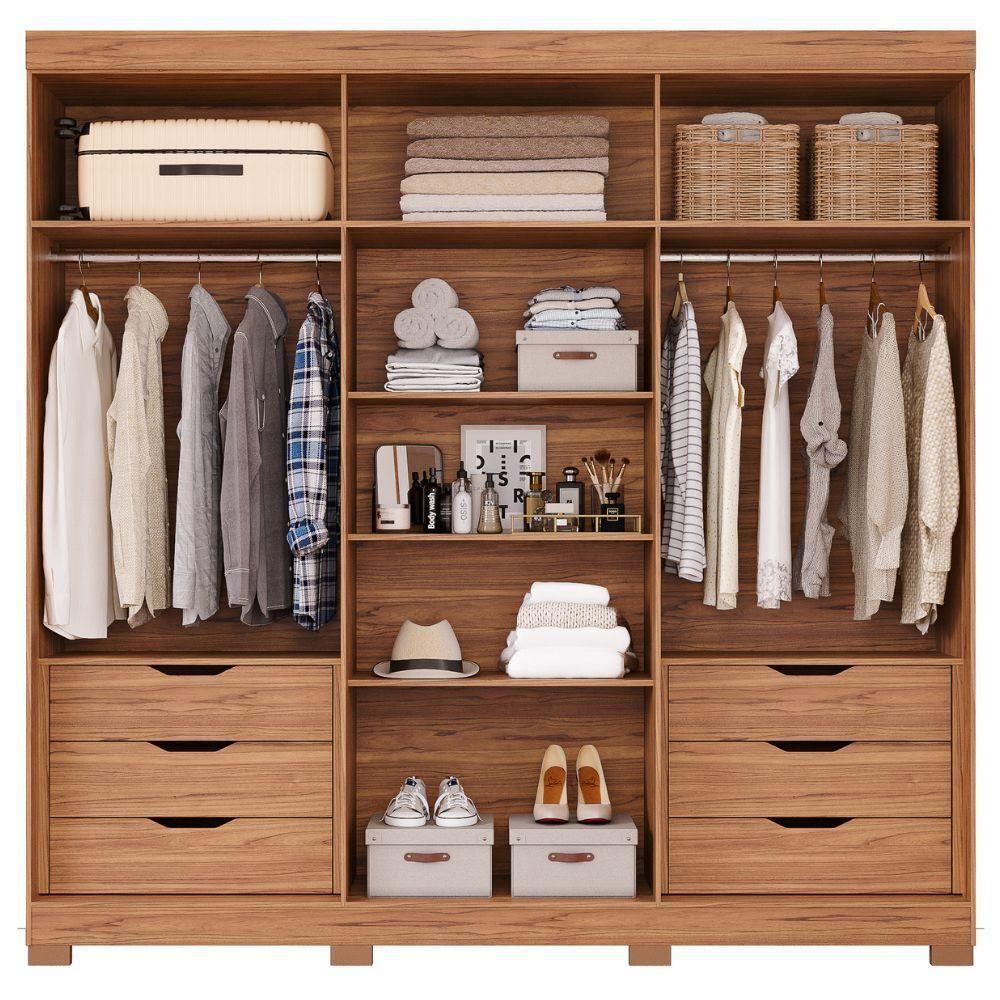 Guarda-roupa Casal 6 Portas 6 Gavetas Cinamomo-off White Cecilia Panan Móveis - 3