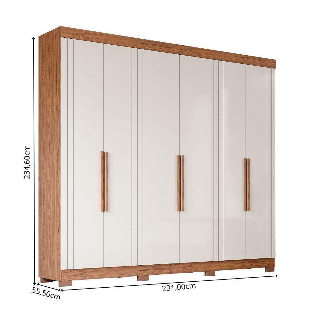 Guarda-roupa Casal 6 Portas 6 Gavetas Cinamomo-off White Cecilia Panan Móveis - 4