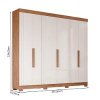 Guarda-roupa Casal 6 Portas 6 Gavetas Cinamomo-off White Cecilia Panan Móveis - 4